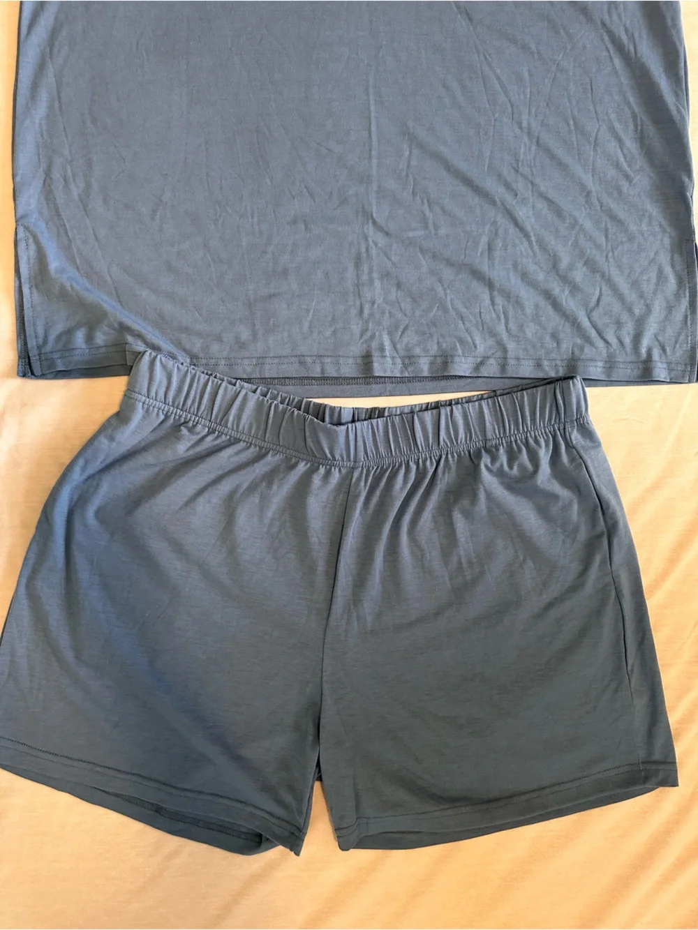 Women's Short Sleeve Pajama Set in Slate Blue XL